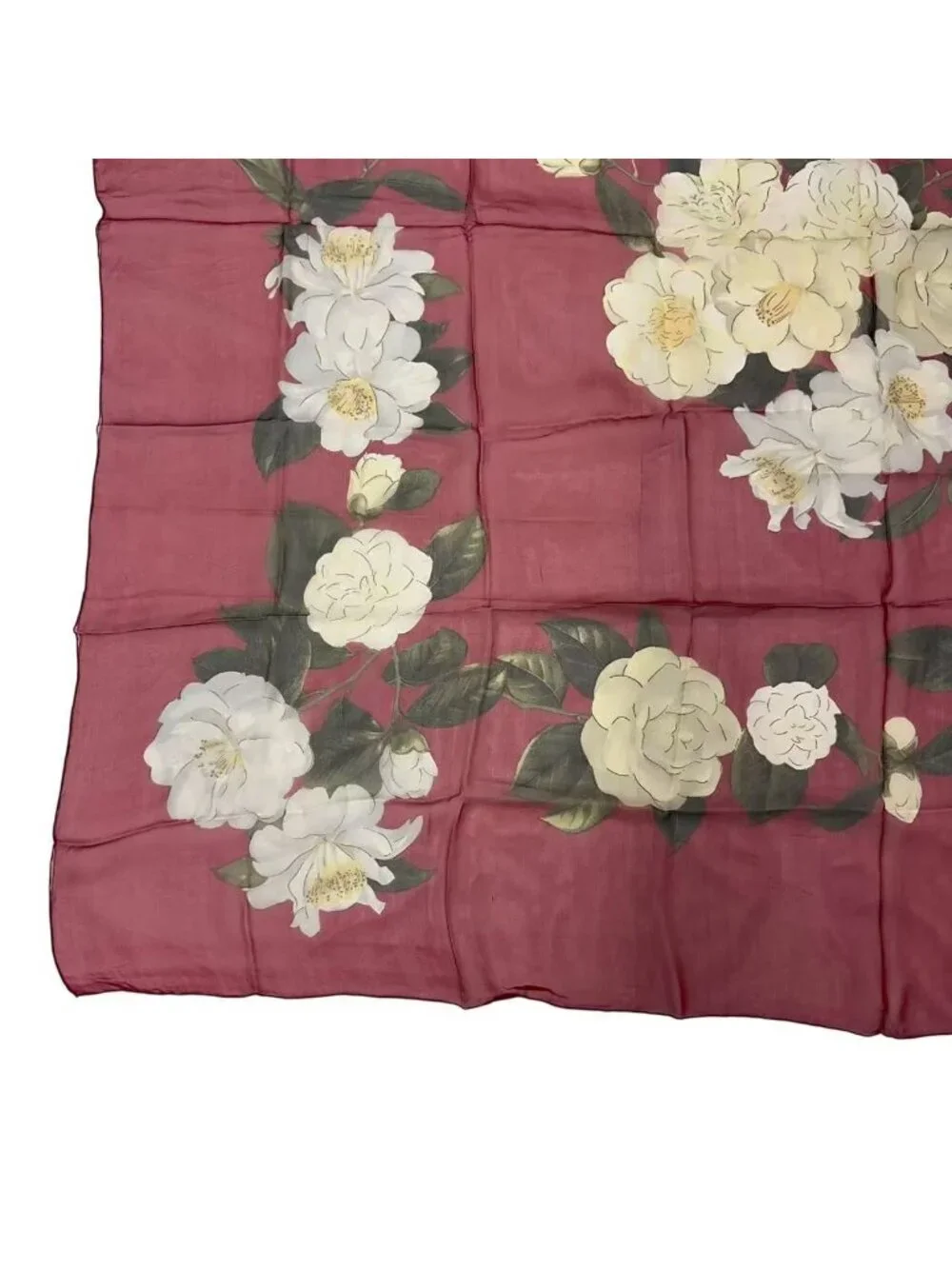 Chanel Scarf Silk Extra Large Camellia Pattern